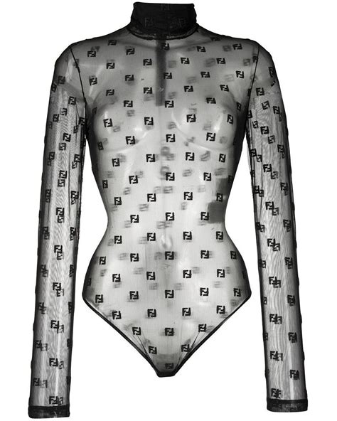 fendi blouses|Fendi sheer bodysuit.